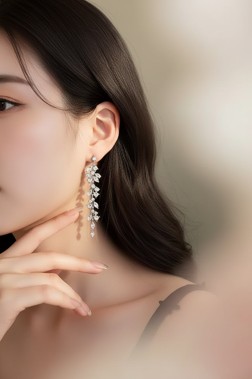 Willow Crystal Drop Earrings lifestyle