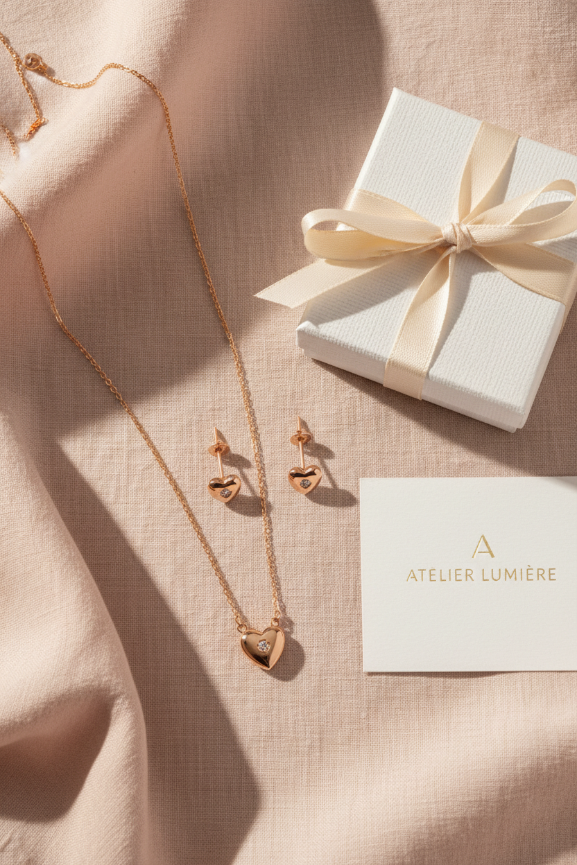 Mama Heart Necklace & Earring Set lifestyle